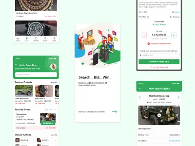 Auction Mobile App auction bid design mobile app ui ux xd