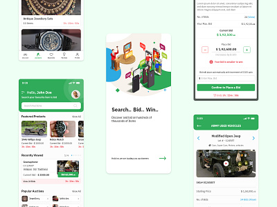 Auction Mobile App auction bid design mobile app ui ux xd