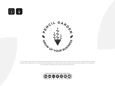 Pencil Garden ab hadi brand branding business design eco garden graphic design growup logo minimalist modern new pencil pencil logo planet seed statup tree vector
