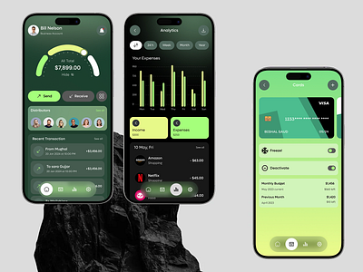 Personal Finance iOS App analytics android app design app bank cards chart clean design finance fintech fireart green ios ui saas ui ux