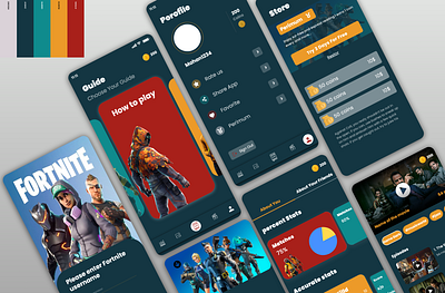 Fortnite Guide app branding design fortnite graphic design illustration motion graphics typography ui ux vector