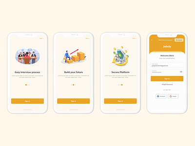 Job portal walkthrough screen 3d animation branding design graphic design illustration logo motion graphics ui vector