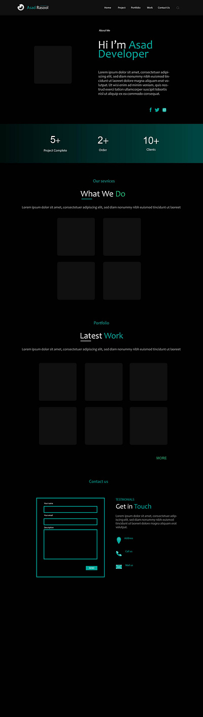 Freelancer Portfolio latest work website design latest work layout portfolio design ui ux