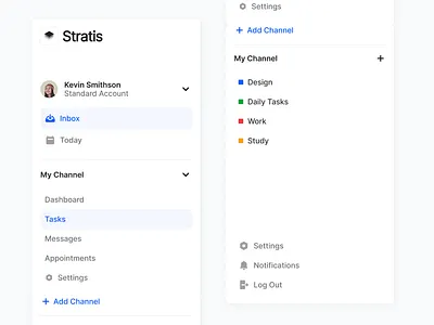 Stratis UI - Navigation cards clean components design details interface menu menus minimal modal nav navigation product settings side nav ui ui design ui kit ux ux design