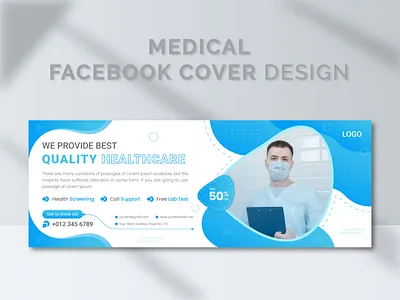 Medical Facebook Cover Design, Social Media Cover Template branding cover cover design cover photo facebook facebook cover graphic design illustration linked cover logo profile cover social media cover ui ux vector