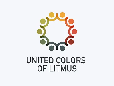 United Colors of Litmus Logo branding circle colorful connection hands logo people