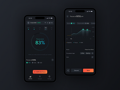 Neurosity UI redesign biotech brain dark mode deep tech design fintech neuralink neurology ui ux