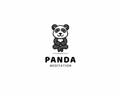 Panda Meditation Logo brand branding design graphic design illustration logo motion graphics ui ux vector