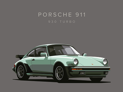 Porsche 911 (930 turbo) automotive bucket cars clean design flat illustration porsche slick vector vehicle