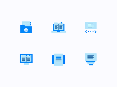 Exploration of Browse Documents icon blue geometric icon ui vector