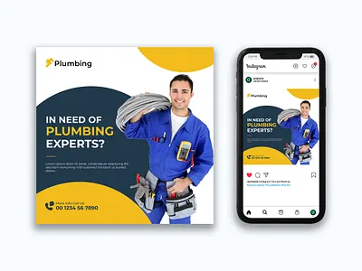 Plumbing Services Social Media Post Design ad banner ads banner design branding design facebook ads facebook banner facebook post google ad banner graphic design instagram post linkedin post logo photoshop plumber plumberservice plumbing social media social media kit social media post