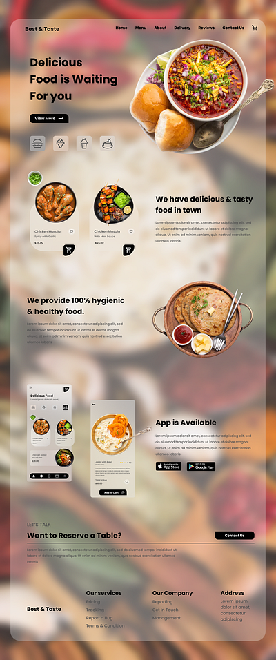 Best & Taste Food Web Design branding design graphic design logo typography uiux vector