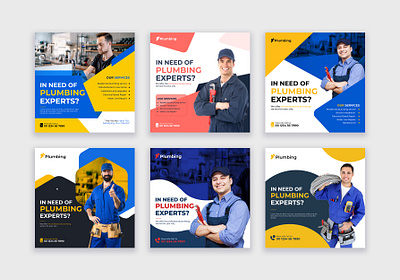 Plumbing Services Social Media Post Design ad banner ads banner design branding design facebook ads facebook banner facebook post google ad banner graphic design instagram post linkedin post logo photoshop plumber plumberservice plumbing social media social media kit social media post