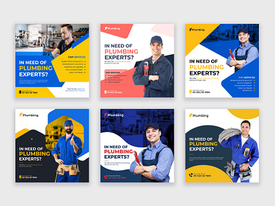 Plumbing Services Social Media Post Design ad banner ads banner design branding design facebook ads facebook banner facebook post google ad banner graphic design instagram post linkedin post logo photoshop plumber plumberservice plumbing social media social media kit social media post