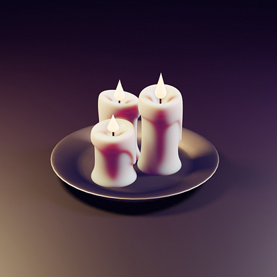 Candles in 3D 💫 3d 3dart blender blenderart