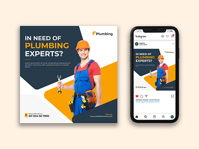 Plumbing Services Social Media Post Design ad banner ads banner design branding design facebook ads facebook banner facebook post google ad banner graphic design instagram post linkedin post logo photoshop plumber plumberservice plumbing social media social media kit social media post