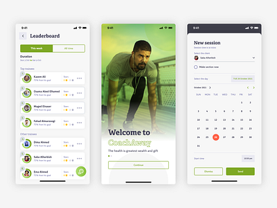 CoachAway coach gym online ui ux