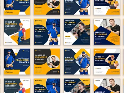 Plumbing Services Social Media Post Design ad banner ads banner design branding design facebook ads facebook banner facebook post google ad banner graphic design instagram post linkedin post logo photoshop plumber plumberservice plumbing social media social media kit social media post