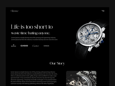 Watch Shop Website Header discover graphic design landingpage minimal ui uiux ux watch watch shop web design website website header