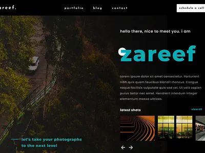 Photography Portfolio Website Landing Page branding design graphic design photography portfolio typography ui ux website