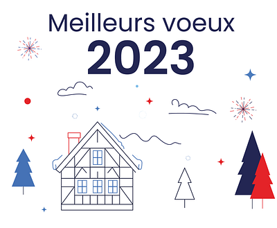 Happy new year 2023 art card design digital graphic illustration vector