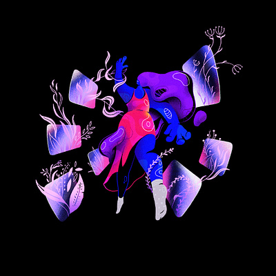 Virtual decentralized reality illustration artwork brand identity character character design character illustration design flat art flat design flat illustration floral illustration ui ux web illustration web3