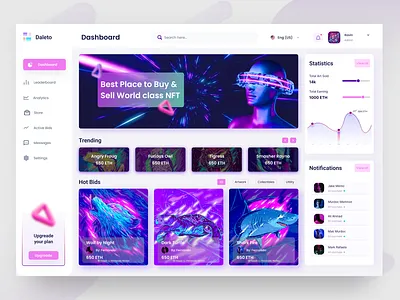 NFT Market Place Dashboard dashboard ui ux webdesign