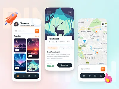 Travel app UI 3d android app branding design ecommerce graphic design illustration ios ios app logo minimal mobile app modern app motion graphics travel travel app ui ui ux web