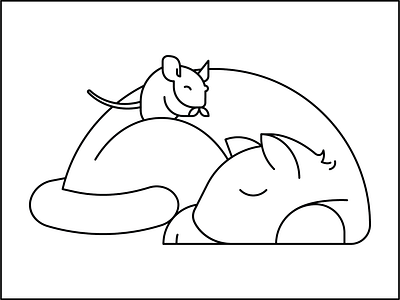 Besties animals branding cat clothing cute design friends graphic design illustration lines linework logo love merch mouse petcare pets simple vector