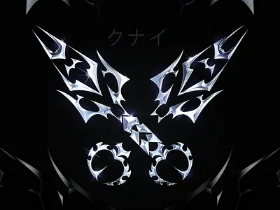 Chromework → Kunai chrome concept design illustration logotype