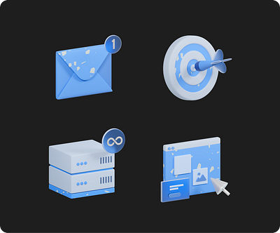 3d Icon set 3d 3d blender 3d icon blender3d branding design logo ui