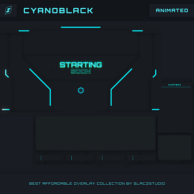 Cyanoblack - Animated Twitch Stream Overlay after effect animated overlay animation design gaming illustration logo overlay twitch ui