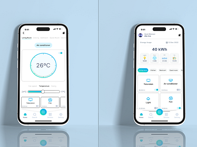Smart Home App clean gradient iphonw14 mobileapp productdesign remote smart smarthome typography ui ux