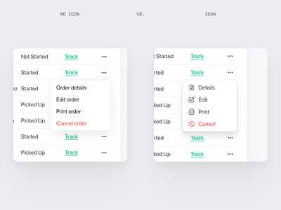 No Icon or Icon? clean dashboard data table design digital dispatch app flat font awesome green icon minimal popover product designer saas shipday simple ui ux design web