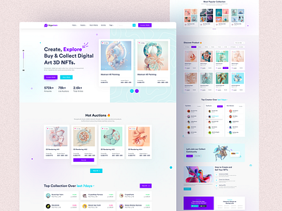 NFT Marketplace Website Design bitcoin blockchain bootstrap 5 btc clean nft crypto cryptoart dark design digital art digital asset landing design landing page landing page design market marketplace nfts ui web design website