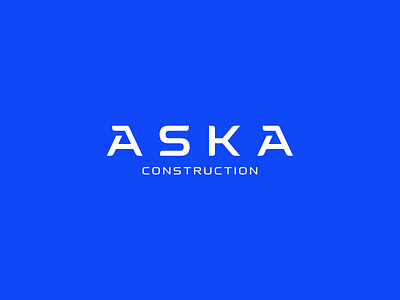 Aska Construction blue boldish branding clean construction design flag graphic design logo logotype