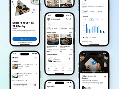 Skillup - Online Course Mobile App course elearning learning learning management system lms mobile mobile app mobile learning online course ui ui design