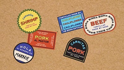 Takeout Sticker Set for The Cactus Shop food graphic design menu mexican packaging sticker