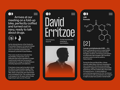 David Erritzoe (Issue 43)—Mobile version animation branding brutalism design graphicdesign minimal mobile typography ui uxui web webdesign website