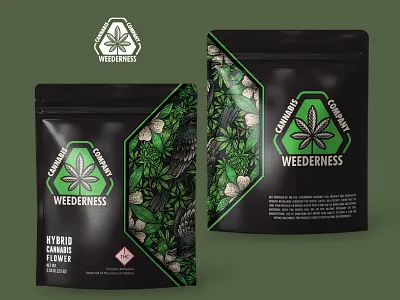 Weedernes bag branding cannabis cannbispackaging handdrawn illustration packaging vintage