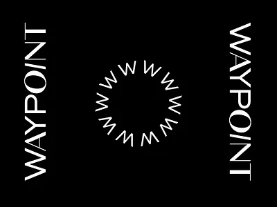 Waypoint Logo Mark black brand identity logo design monogram w