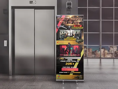 X-Banner or Roll-up Banner Design banner branding design digital illustration gaming illustration illustration digital minimal photomanipulation poster rollup banner vector x banner