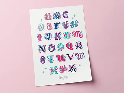 Floral Alphabet design digitallettering floral illustration lettering procreate typography