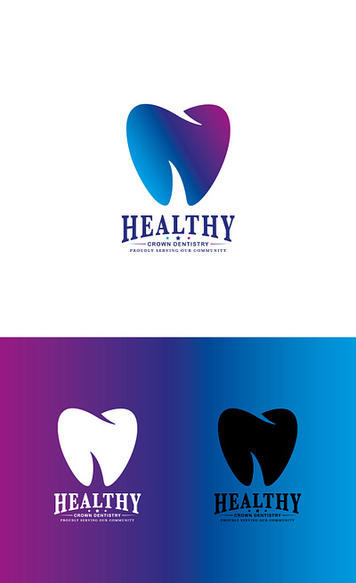 Healthy Crowns Dentistry graphic design logo