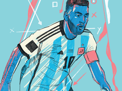 Messi argentina football football illustration illustrated illustration illustrator messi people portrait portrait illustration procreate