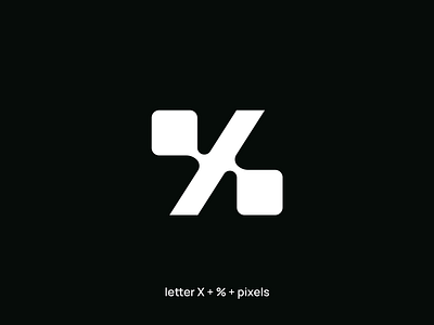 Tech X brand branding design elegant illustration it letter logo logotype mark minimalism minimalistic modern percent pixel sign smart tech x