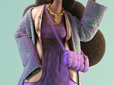 Styling Characters 3d basketball c4d character cinema 4d cloth coat fashion hair render style woman