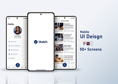 Investment and Blog App app blog design investment mobile ui user interaction ux