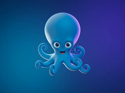 Sedai Octopus Character 3d 3d animation 3d character 3d modeling 3d motion animation branding graphic design motion graphics octopus tenticles ui