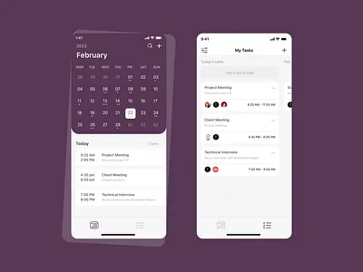 Calendar calendar card cards company dailyui dashboard design events interaction meeting mobile design task ui ui design user ux work